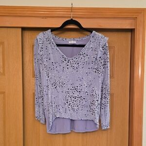 Maurices Ruffle-Shoulder V-Neck Long Sleeve Top